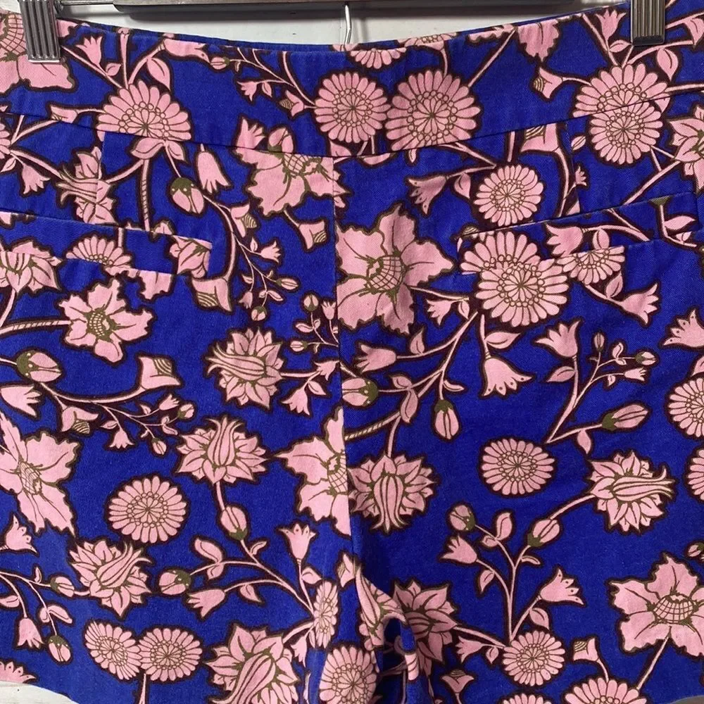 J Crew City Fit Floral Print Blue Pink Chino Shorts